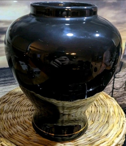 Black Japanese Ceramic Pheasant Vase 22cm Tall - Picture 5 of 8