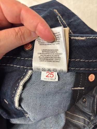 Stivali firmati Miss Me Jeans taglia 25 scuri Y2K JE835582R ricamati punto Reno 30" W - Foto 19 di 21