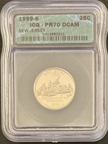 1999-S New Jersey State Quarter ICG PR-70 DCAM - Picture 3 of 3