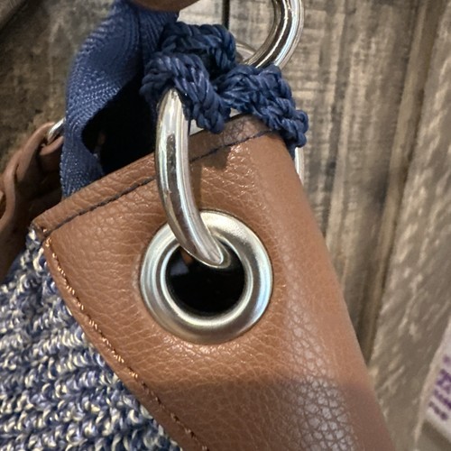 Bolso de Hombro The Sak Azul Marrón Índigo Tejido con Cremallera Correa Desmontable - Imagen 13 de 18