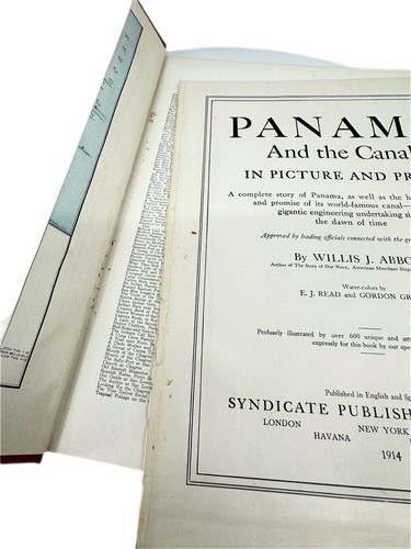 Panama and the Canal 1914 Book Abbot 1st Ed + Historic Newspaper Clippings - Foto 13 di 18