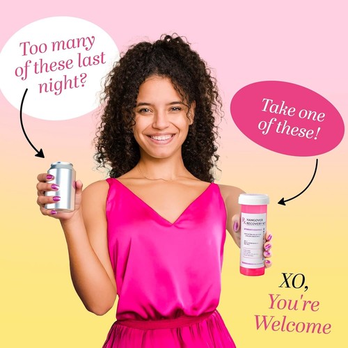 Hangover Kit Pre-Filled Pink Bottle - Bachelorette Party- Wedding (1 Pack) - Bild 5 von 8