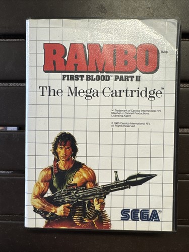 Rambo First Blood Part II 2 (Sega Master System 1986) CIB Complete w/ Manual