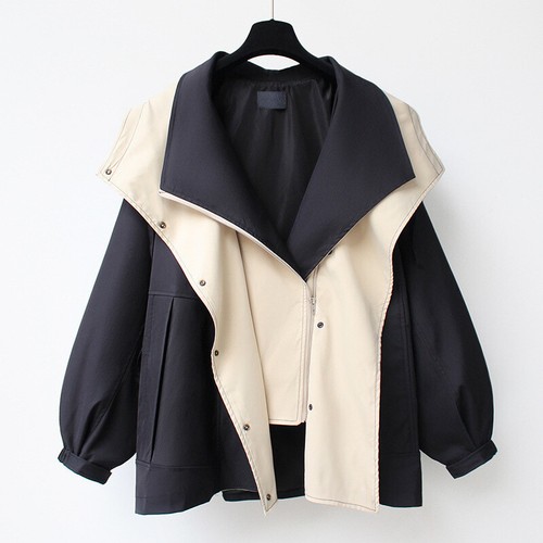 Womens Korean Style Casual Loose Trench Coats Big Lapel Jackets Cargo Overcoats - Picture 6 of 6