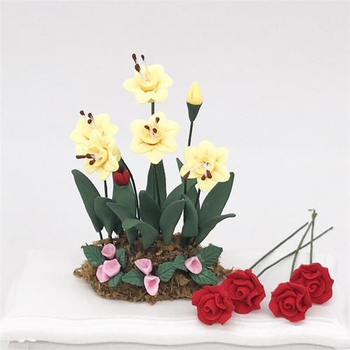 Miniatura Amarillo Narciso Narciso Casa de Muñecas Racimos de Flores Decoración de Jardín 1:12 - Imagen 10 de 12