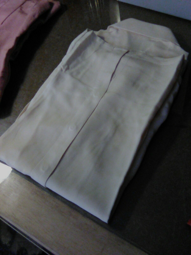 "ALBERTO" RENOWN ! MEN'S BEIGE 100%SILK SHIRT MADE IN HONG CONG - Picture 8 of 9