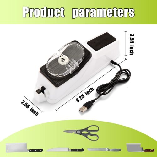 Electric Knife Sharpener,(USB) Double Sided Knife Sharpener,Quick Sharpening ... - Picture 2 of 6