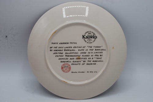 NORMAN ROCKWELL THE TYCOON LIMITED EDITION PLATE - Picture 4 of 5