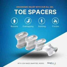 Gel Toe Spacers - Helps with Bunions, Corns, Blisters, Rubbing,...12 PACK