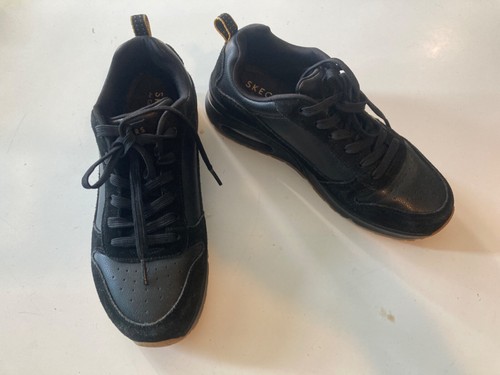 Ladies Skechers Air Cooled Memory Foam Black Leather and Suede Trainers size 6.5 - Picture 16 of 23