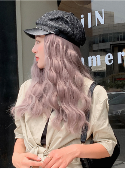 Women's Removable Baseball Cap Wig with Synthetic Hairpiece-image