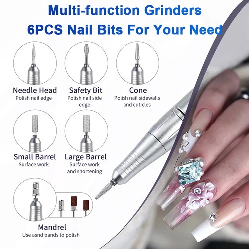 45000RPM Portable Nail Drill Machine Rechargeable E File Fits Manicure Pedicure - Picture 44 of 48