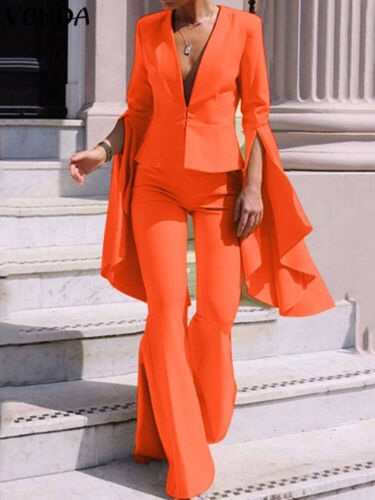 Elegant 2PC Solid Casual Pant Suit - Picture 6 of 48