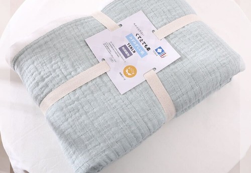 on sales soft blanket six layers gauze bed cover pure cotton breathable solid - Picture 11 of 21