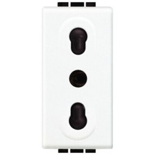 BTICINO PRESA BIVALENTE BIPASSO LIVINGLIGHT ORIGINALE N4180 2P+T 10/16A