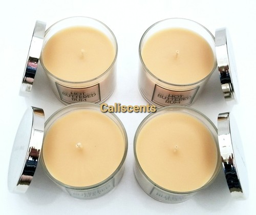 Bath & Body Works HOT BUTTERED  RUM Scented 4 oz Jar Candles Single Wick X4  - Picture 2 of 3