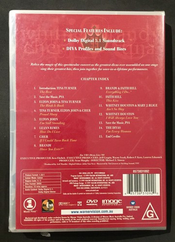 VH1 DIVAS LIVE '99 1999 DVD - BRAND NEW - CHER / TINA TURNER / BRANDY / WHITNEY - Picture 2 of 2