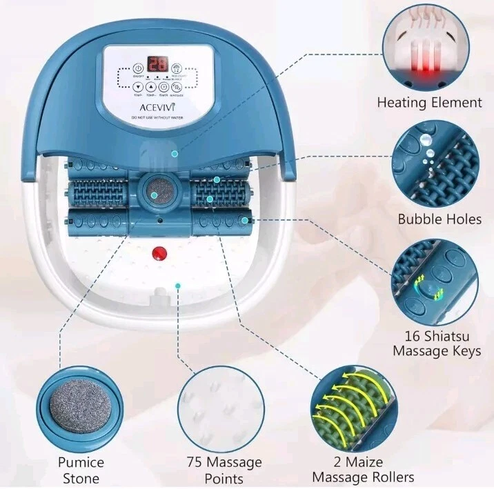Acevivi Masajeador de Pies Spa Baño con Calor, Baño de Pies con Masaje Automático Nuevo en Caja   Foto 2 de 4