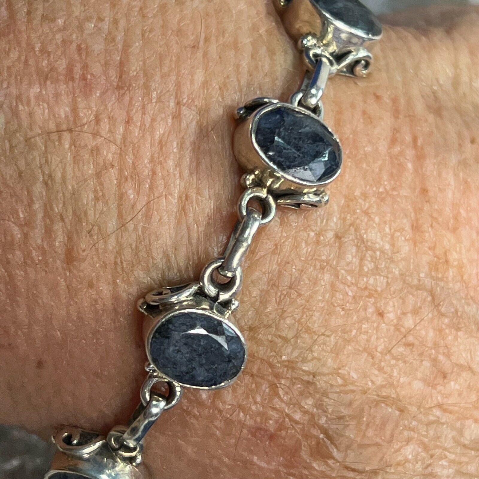 Vintage Sodalite known for balance 925 Sterling S… - image 1