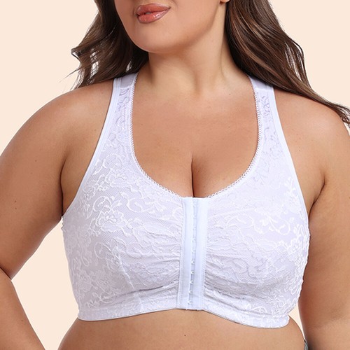 Front Hooks 36-62DDEF Ladies Bras Lace Sexy Lingerie Unpadds Brassiere Underwear - Picture 11 of 11
