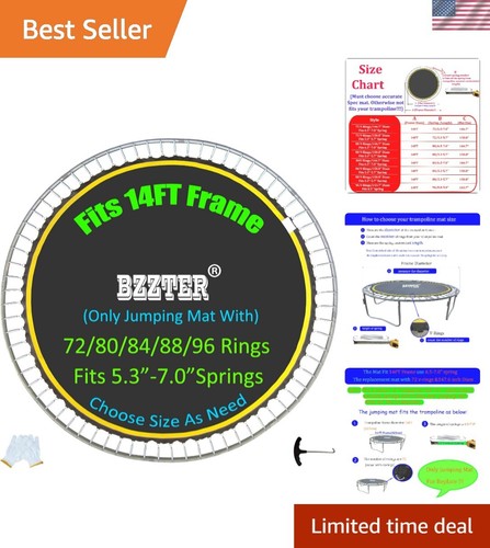14ft Replacement Trampoline Mat – Fits 72 to 96 Rings & Multiple Spring Sizes