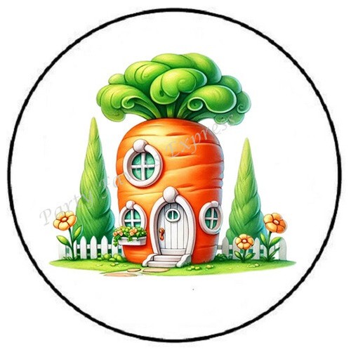 CARROT HOUSE EASTER ENVELOPE SEALS LABELS STICKERS PARTY FAVORS - Picture 2 of 2