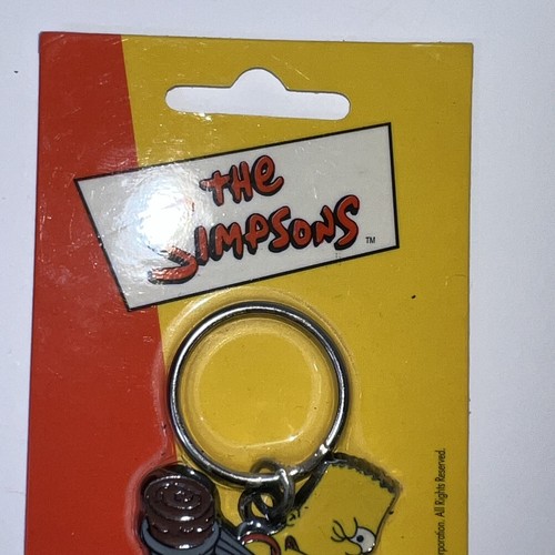 Vintage Simpsons Keychain-Bart Simpson with Slingshot-New on Card-2002 - Picture 4 of 7