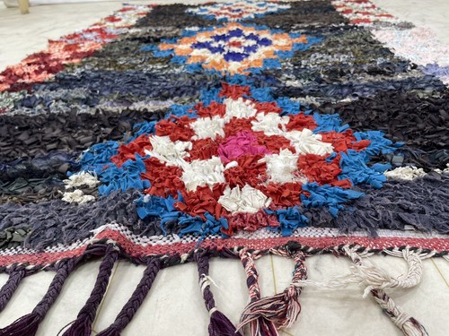 Vintage Moroccan handmade 3'8"x5'7" Bohemian Berber Geometric Colorful Rug - Picture 9 of 11