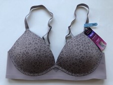 NWT Maidenform Demi T-Shirt Wireless Bra DM2301 36C Iced Mocha Animal Print