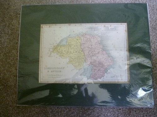 AN ANTIQUARIAN HAND COLOURED LITHOGRAPHICAL MAP OF NORTHERN IRELAND. ULSTER - Picture 2 of 6