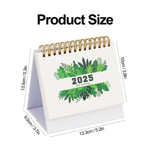 Small Desk Calendar 2024-2025 Standing Flip Design with Plants Themed Scheduler - Picture 8 of 8