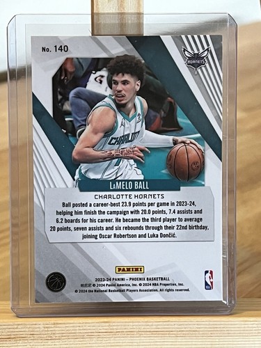 2023-24 Panini Phoenix - #140 LaMelo Ball Teal Lazer - Picture 2 of 2