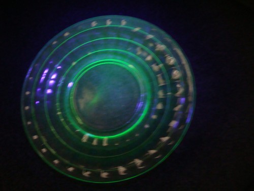 GREEN HAZEL ATLAS URAN BLOCK OPTIK 6 ZOLL UNTERTASSE - Bild 2 von 5