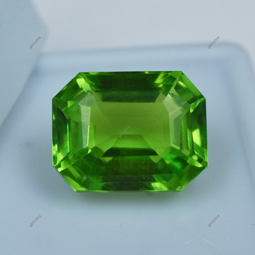 CERTIFICADO A+Excelente Piedra Preciosa Suelta 10.80 Ct Peridoto Verde Natural Corte Esmeralda - Imagen 3 de 6