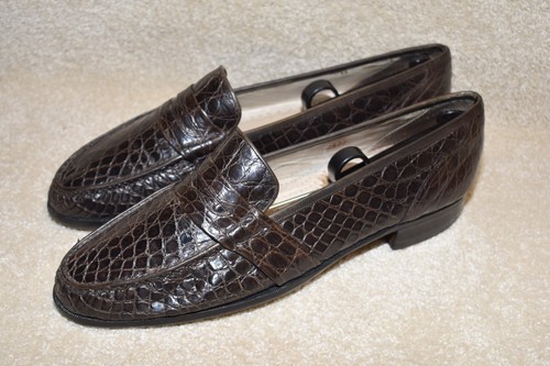 GORGEOUS SANDRO MOSCOLONI "GENUINE CROCODILE" LOAFERS 10.5 M $995 - Picture 6 of 9