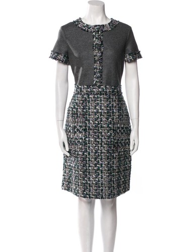 Vestido Carolina Herrera Mezcla Lana Tweed y Tejido Talla 4 – Clásico y Elegante - Imagen 2 de 15