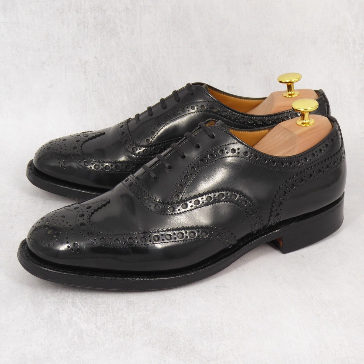 UK 7 G - Church's Burwood Black Polished Binder Oxford