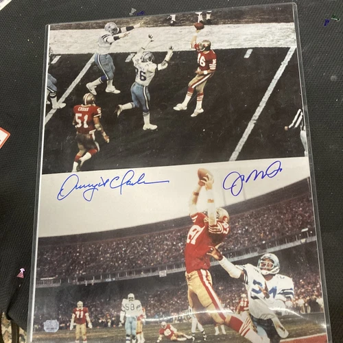 Joe Montana Dwight Clark Dual signed 16x20 COA