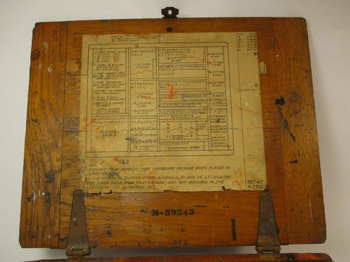 Vintage Wood Printing Press Block Divided Storage Box Toolbox Western Electric - Picture 3 of 12