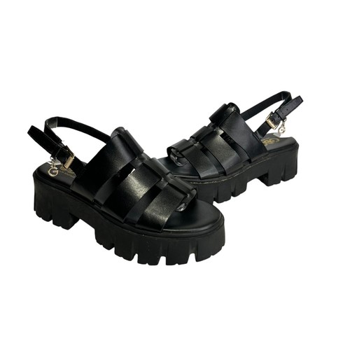 GBG Los Angeles Black chunky ankle Buckle strap platform Sandals Y2k Size 5.5