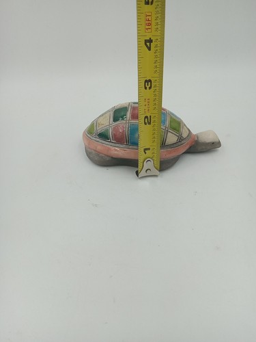 Raku Mosaic Turtle Tortoise Figurine Ceramic Hand Made Signed Dacene 5" - Picture 12 of 12