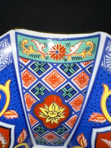 "Tazón de fideos cuadrados de porcelana japonesa Shibata Imari dorado Freesia 10""" - Imagen 5 de 7