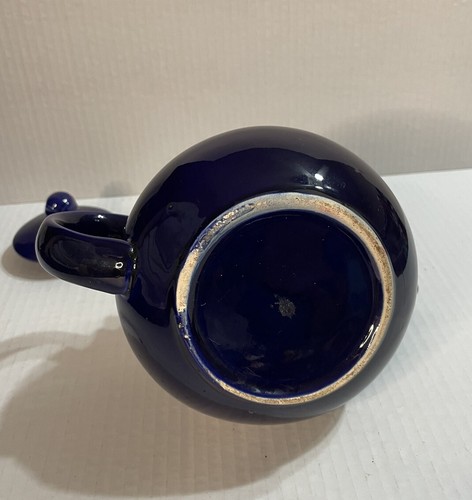 Teapot Ceramic Glossy Blue Floral Decals With Lid - Picture 9 of 12