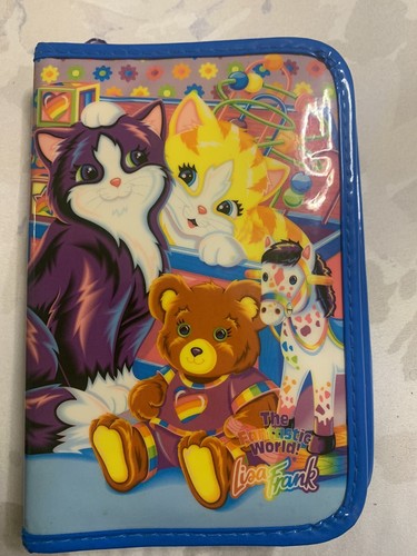 Mini carpeta vintage Lisa Frank Playtime gatito con cremallera agenda