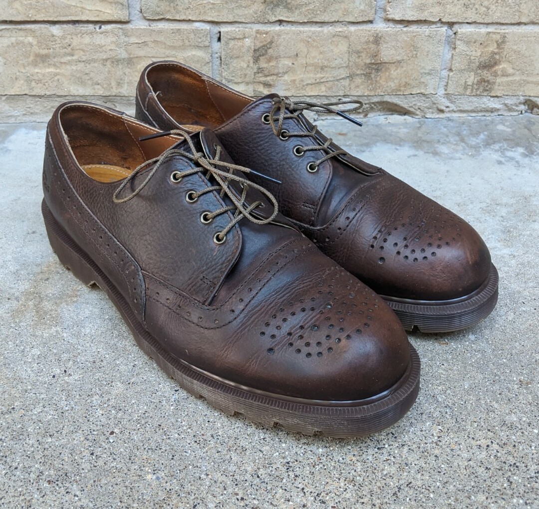 Doc Dr. Martens Brown Leather Derby Shoes Men