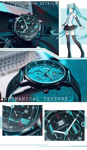 New Model Hatsune Miku Chronograph Watch Luxury unisex gifit present Collection - Picture 3 of 5