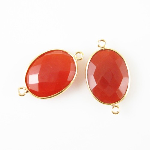 Gemstone Connector  - 14x18mm Faceted Oval Shaped Link  (Sold Per 2 Pcs) - Picture 10 of 23