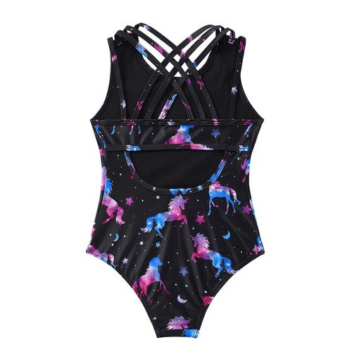 Kids Girls Beachwear Vacation Swimsuit Hollow Back Swimwear Holiday Tankini - Picture 16 of 28