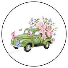 30 SPRING TRUCK ENVELOPE SEALS LABELS FAVORS STICKERS 1.5"