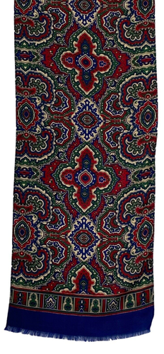 ECHO Club 7 Women 100% Wool Scarf 31" x 10.5" Paisley Multi Raw Edge - Picture 5 of 7